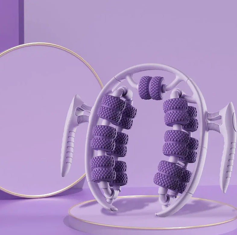 Zenithral body massage roller with red light therapy for lymphatic drainage and leg recovery, featuring textured surface for deep tissue massage.