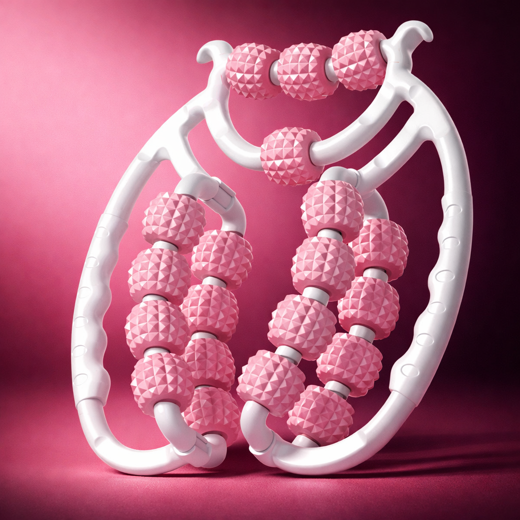 Zenithral body massage roller with lymphatic drainage and red light therapy for leg recovery and muscle relaxation.