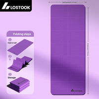 Zenithral thick foldable yoga mat with non-slip surface, portable design, ideal for home and gym yoga practice.