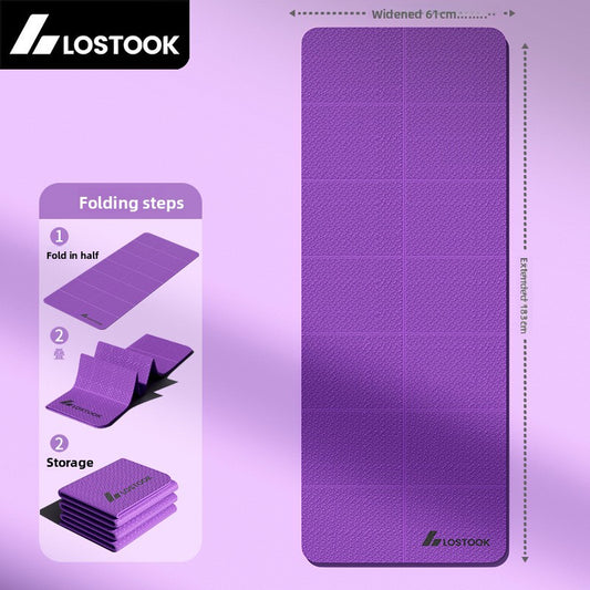 Zenithral thick foldable yoga mat with non-slip surface, portable design, ideal for home and gym yoga practice.