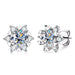 S925 Silver Moissanite Snowflake Earrings for Women - Elegant 6-Claw Design Ideal for Valentine's Day Gifts
