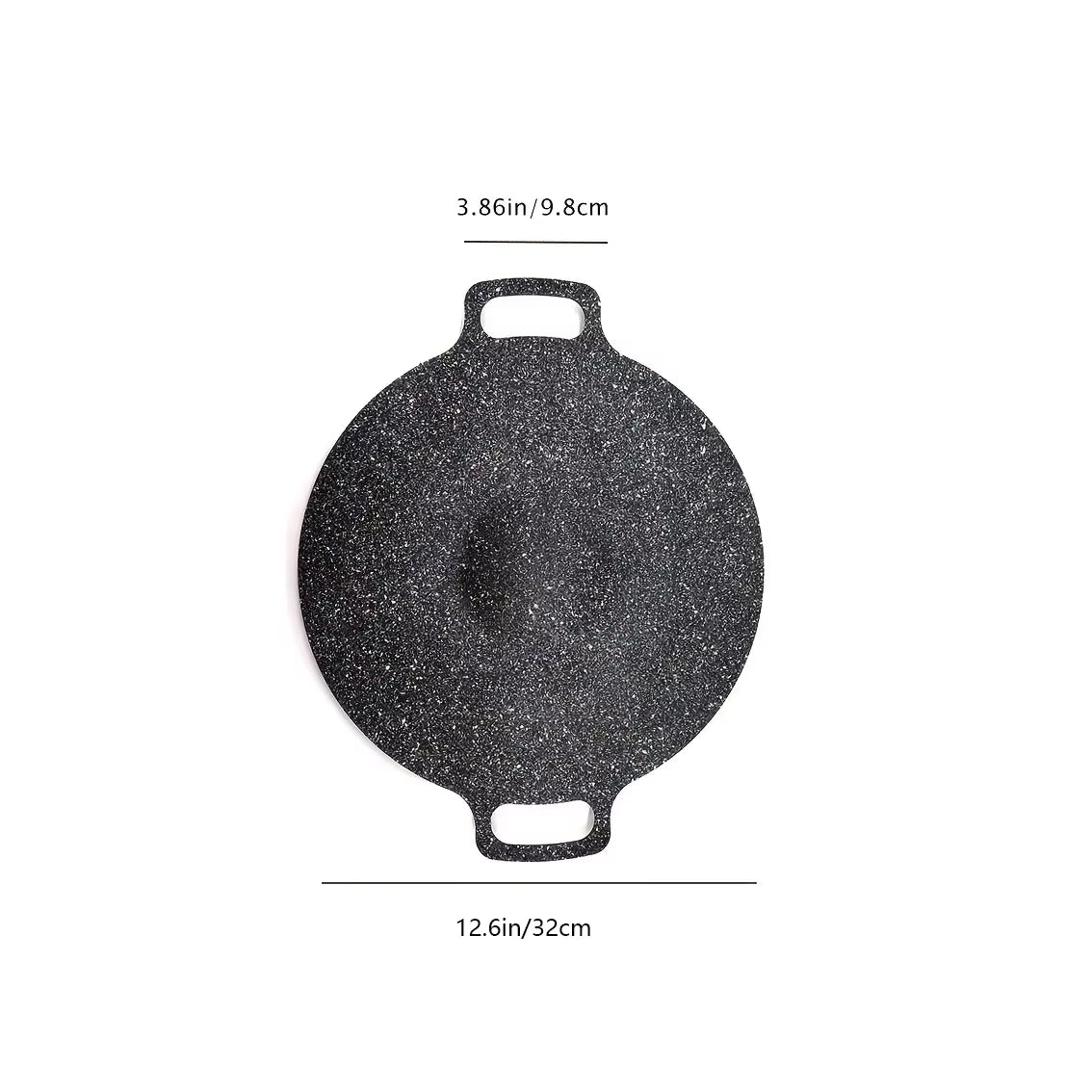 Cast Iron Non-Stick Round Roasting Pan with Double Handles for Korean BBQ and Griddling