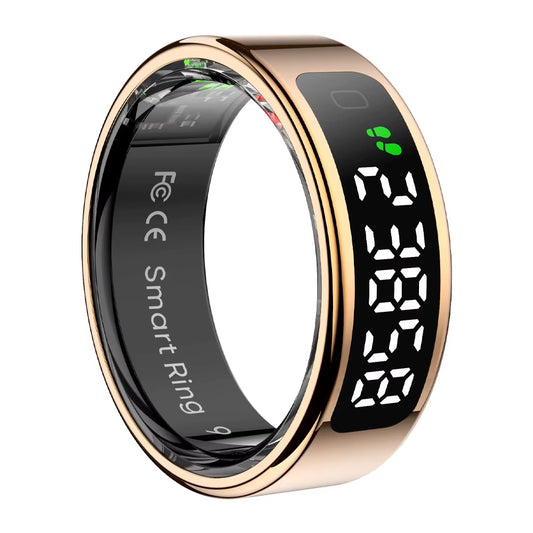 R12 Smart Ring (2025) with Display Screen, Touch Control, Wireless Charging, Health Management, and 5 ATM Waterproof Rating for Men and Women