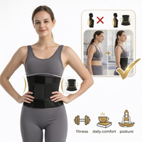 Zenithral triple wrap waist trainer belt in black, providing abdominal support and back compression for fitness and posture.
