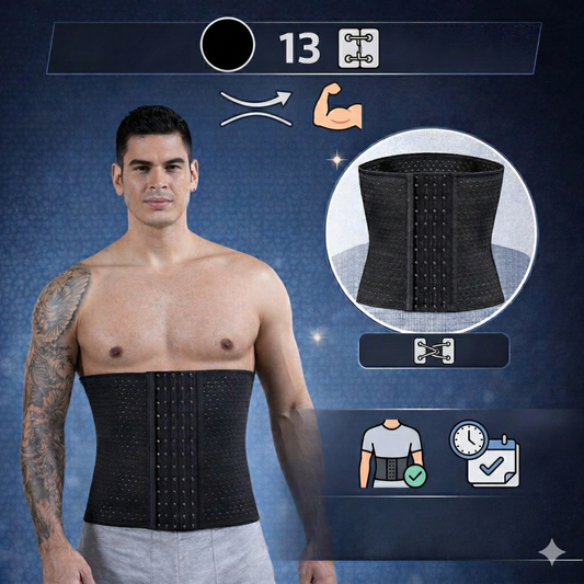 Men’s Zenithral abdominal support belt with adjustable straps, designed for core stability and comfort during activity.