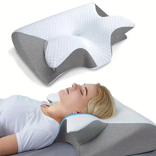 Butterfly Memory Foam Pillow - Ergonomic Neck Support for Side, Back & Stomach Sleepers Zenithral