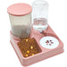Automatic Cat Feeder and Water Dispenser Set - 2-in-1 Tilted Gravity Pet Food and Water Feeder