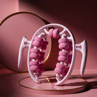 Zenithral body massage roller with red light therapy for lymphatic drainage and leg recovery, featuring ergonomic design and textured surface.