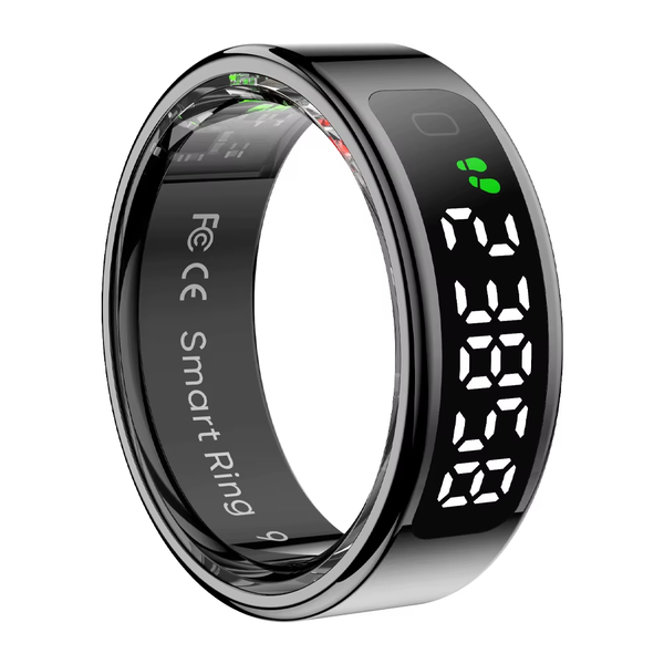 R12 Smart Ring (2025) with Display Screen, Touch Control, Wireless Charging, Health Management, and 5 ATM Waterproof Rating for Men and Women
