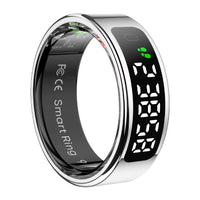 R12 Smart Ring (2025) with Display Screen, Touch Control, Wireless Charging, Health Management, and 5 ATM Waterproof Rating for Men and Women