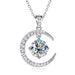 Luxury 2CT Moissanite Women's Necklace in 925 Sterling Silver with Star and Moon Pendant - D Color Fine Jewelry for Special Occasions