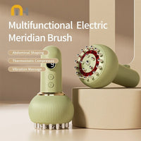 Electric Meridian Brush Lymphatic Drainage Massager for Limbs and Abdomen with Microcurrent, Heat, Vibration, and Light Therapy Zenithral